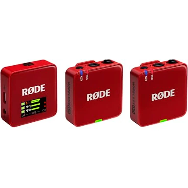 RØDE Wireless GO (Gen 3), Kompaktes kabelloses Mikrofon mit 32-Bit Float Aufnahme, automatischer Pegelregelung und universeller Kompatibilität, Rot – Bild 1