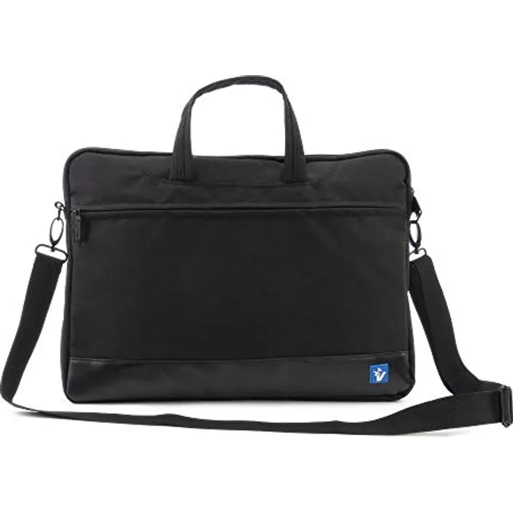 Vultech Notebook-Tasche SC-1560, 39,6 cm (15,6 Zoll), Slim mit gepolstertem Laptop-Fach, Griffe und Außentasche, Abnehmbarer und Verstellbarer Schultergurt, Schwarz