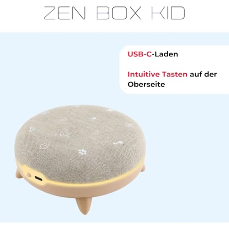 Terraillon Zen Box Kid Soundbox, Einschlafhilfe mit 7 beruhigenden Klängen, 8 Lichtstimmungen & Bluetooth – Bild 5