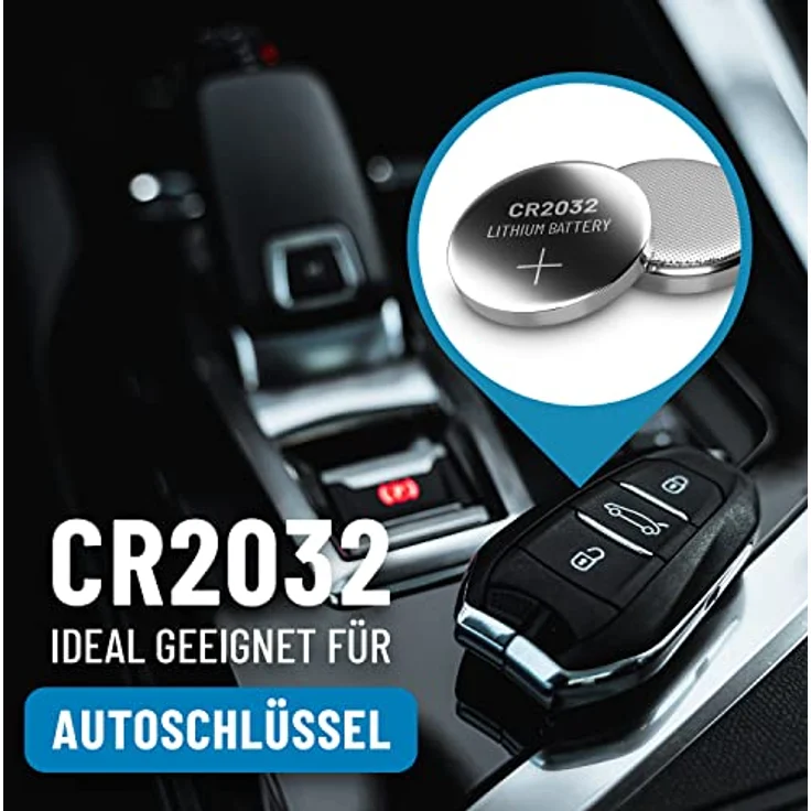 ABSINA Knopfzellen CR2032 3V 5er Pack - Auslaufsicher & langlebig - Für Autoschlüssel uvm. – Bild 2