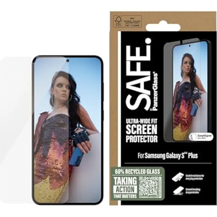 Panzer Glass Safe Displayschutzfolie für Samsung Galaxy S25 Plus, kratzfest, Anti-Fingerabdruck, vollständige Abdeckung, transparent – Bild 2