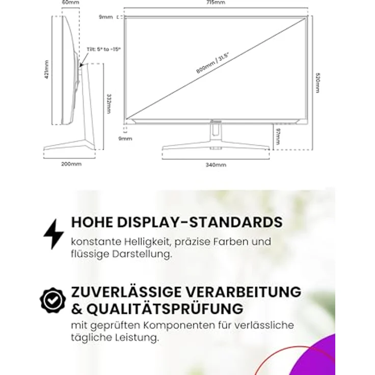 Arozzi Nova 32 Zoll Gaming Monitor, 180Hz QHD, 1ms Reaktionszeit, IPS-Panel, rosa – Bild 4