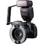 YONGNUO YN14EX II Makro-Ringblitz für Canon DSLR-Kameras, mit Adapterringen und Farbtemperaturfilter, Blitzschuhhalterung, unterstützt M, TTL-Blitz