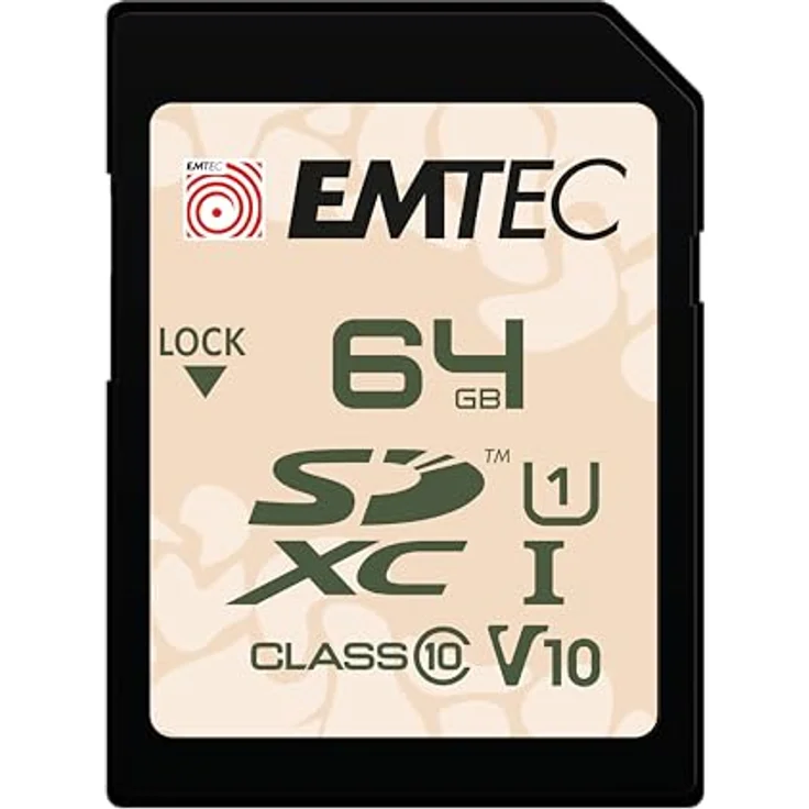 Emtec SD 64 GB UHS-I U1 V10 Outdoor, SD-Karte speziell für Outdoor-Aktivitäten, grün – Bild 1