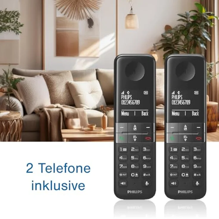 Philips D4752B-01 DECT Schnurlostelefon mit Anrufbeantworter, 2 Mobilteile – Bild 5