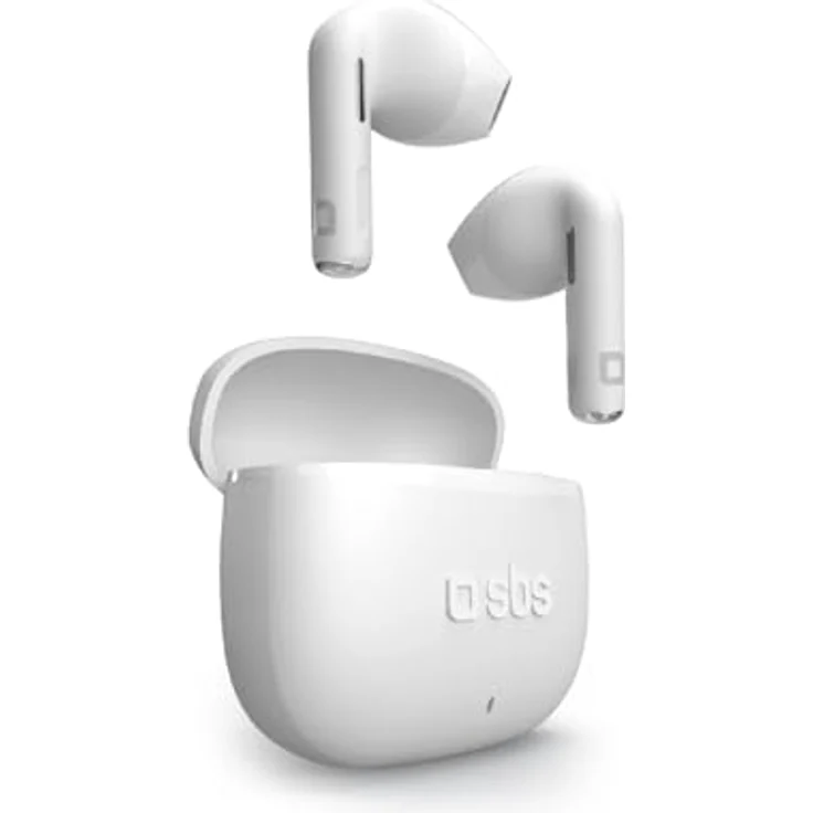 SBS Go Pods TWS, True Wireless Stereo Semi-In-Ear-Kopfhörer mit Ladecase, integriertem Mikrofon, Touch-Bedienung, 12 Stunden Wiedergabezeit, weiß – Bild 1