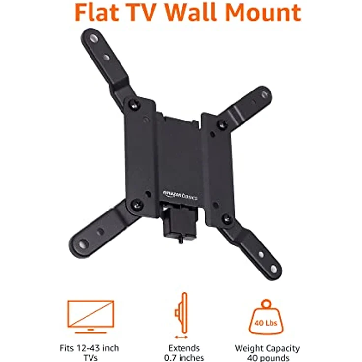 Amazon Basics Fixed Flat TV Wall Mount fits 12-Inch to 40-Inch TVs and VESA 200x200 – Bild 4