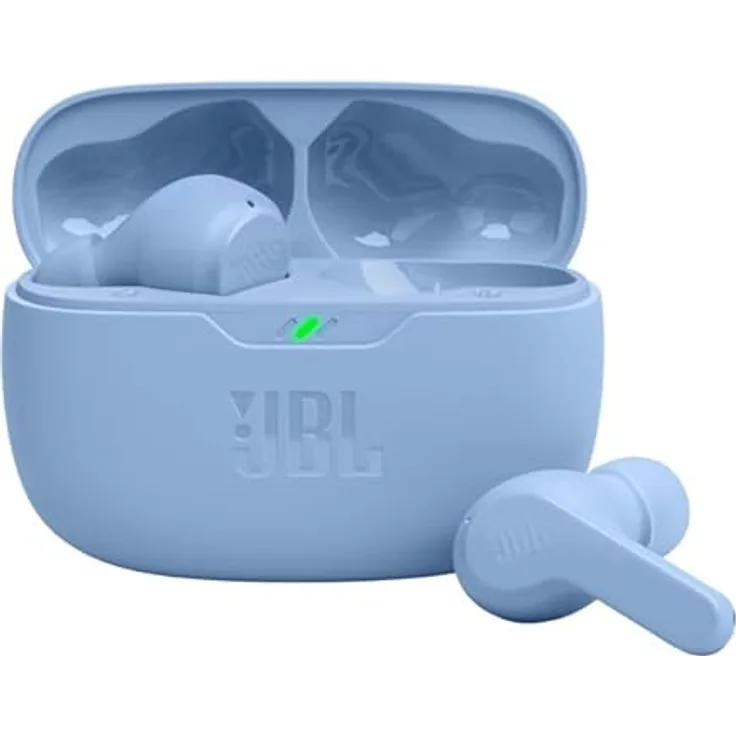 JBL Wave Beam – Kabellose In-Ear Ohrhörer mit IP54 und IPX2 Wasserdichtigkeit – Freisprechfunktion und 32 Stunden Akkulaufzeit – In Blau