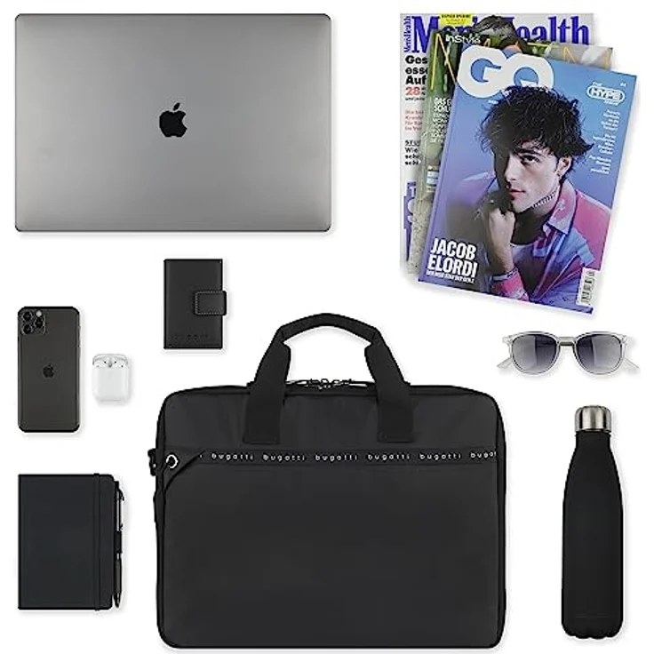 Bugatti Aktentasche BLANC DELIGHT (15"), Notebooktasche, Schwarz - Leichtes Material, 2 Hauptfächer, gepolstertes Notebookfach – Bild 5