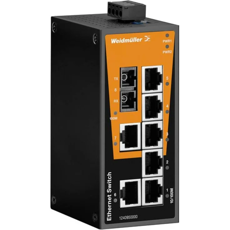 Weidmüller Netzwerk-Switch IE-SW-BL08T-7TX-1SC, 7-Port Ethernet-Switch mit robustem Gehäuse