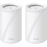 TP-Link Deco BE65 WiFi 7 Mesh WLAN Set (2er-Pack), BE9300 Tri-Band Router und Repeater (6 GHz, 2.5 Gbit/s Ethernet Port, 9 Gbps WLAN Geschwindigkeit, WPA3, 320 MHz Kanäle)