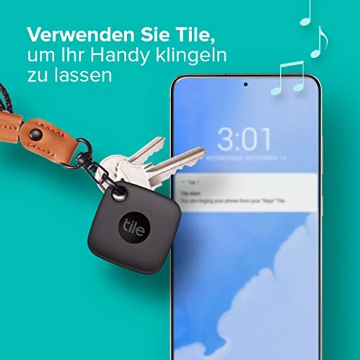 Tile Mate (2022) Bluetooth Schlüsselfinder, 2er Pack, 60m Reichweite, inkl. Community Suchfunktion, iOS & Android App, Alexa & Google Home kompatibel, schwarz – Bild 5