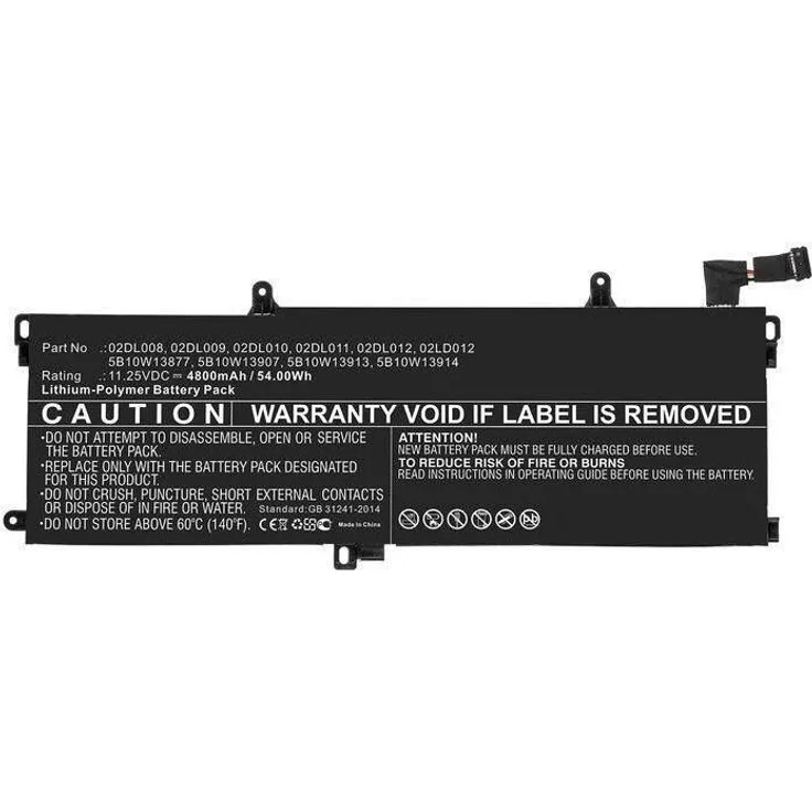 CoreParts Laptop Battery 50Wh Li-Pol 11.55V 4350mAh, schwarz - leistungsstarke Batterie für Laptops (5B10W51831-CP)
