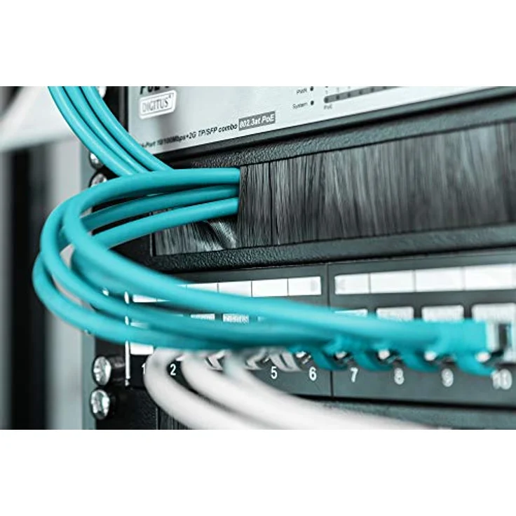 DIGITUS Kabel-Durchführung mit Bürstenleiste - 1HE - 19-Zoll - Netzwerk-Schrank - Patch-Kabel - Schwarz – Bild 2