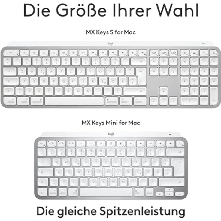 Logitech MX Keys S for Mac (DE, Kabellos), Tastatur, Grau mit Apple-Oberflächen und Logi Options+ Smart Actions – Bild 11
