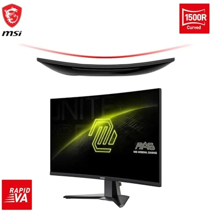 MSI MAG 27C6F 27 Zoll FHD Curved Gaming Monitor - 1500R 1920 x 1080 Rapid VA Panel, 180 Hz / 1ms (GtG), Adaptive-Sync - DP 1.2a, HDMI™ CEC – Bild 2