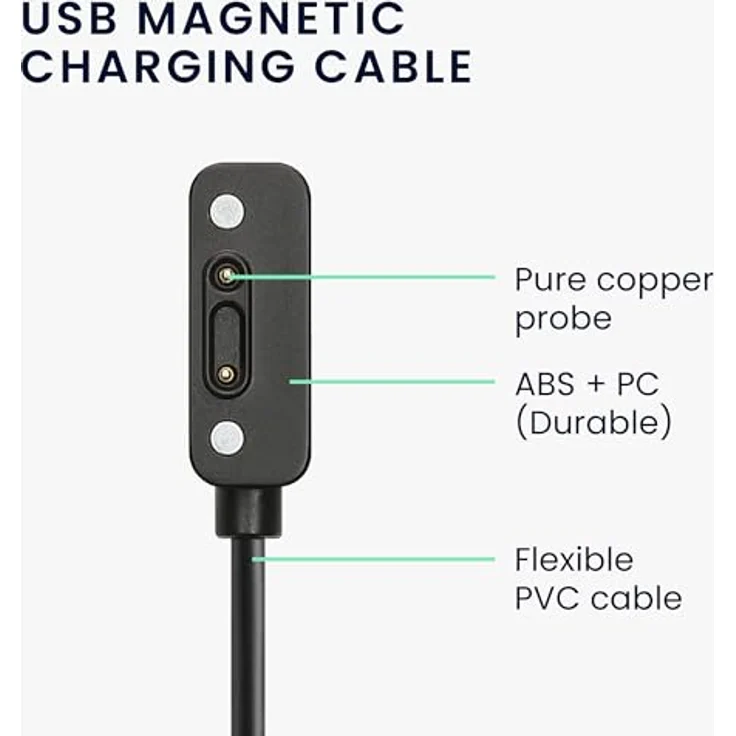 kwmobile USB Kabel Charger für Xplora X6 Play / X6 Pro, 100 cm Aufladekabel für Smartwatch und Fitness Tracker, Schwarz – Bild 4