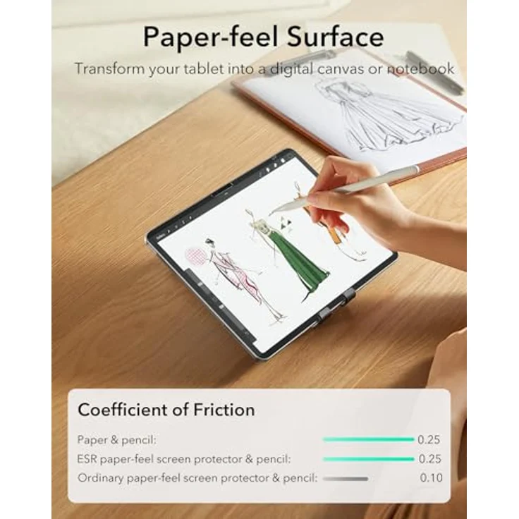 ESR Magnetisch Paper-Feel Schutzfolie für iPad Air 11" (M4/M3/M2), abnehmbar, blasenfrei, für Pencil geeignet – Bild 5
