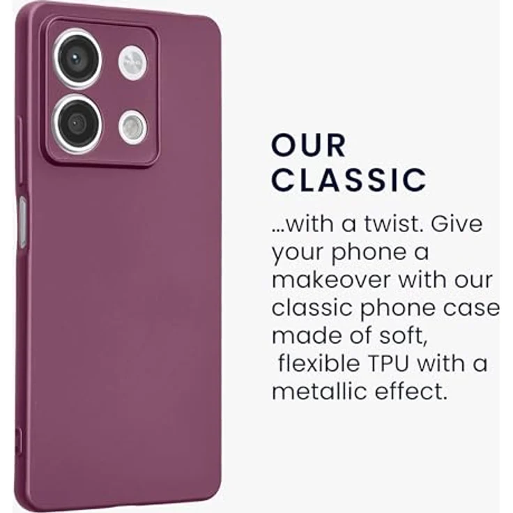 kwmobile Case für Xiaomi Redmi Note 13 5G, Silikon Schutzhülle metallisch schimmernd in Metallic Lavendel, flexibel und rutschfest – Bild 3