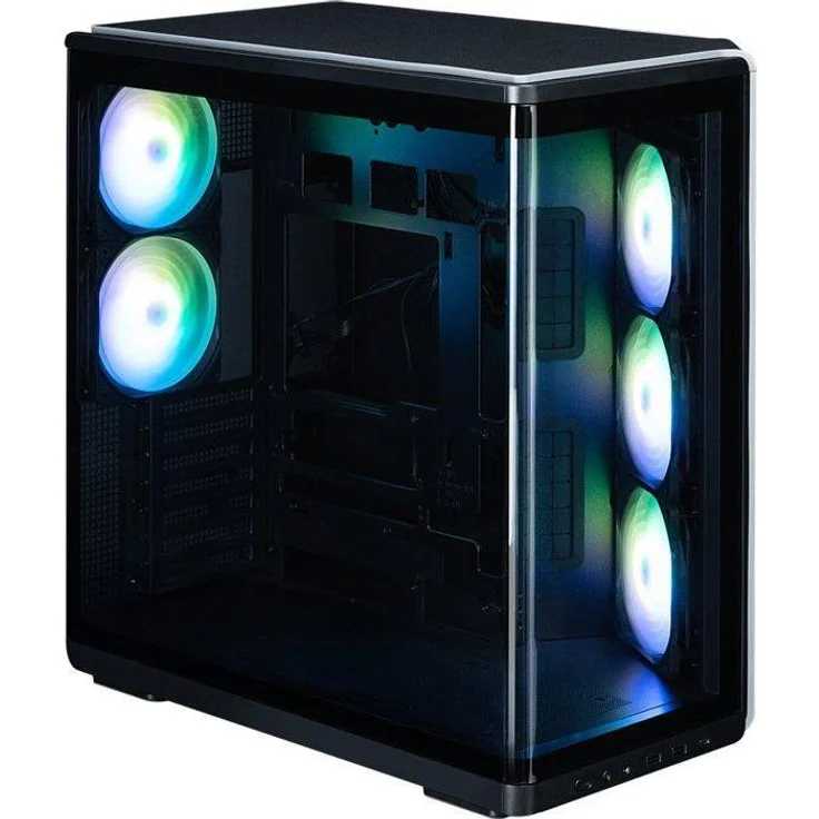 Zalman P60 BLACK, Midi Tower PC-Gehäuse, ATX/Mini-ITX, Schwarz, gehärtetes Glas, 17 cm CPU-Kühlerhöhe, 7 Erweiterungsslots, 5 Lüfterplätze