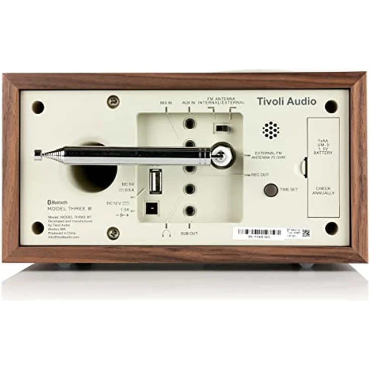 Tivoli Audio Model Three Bluetooth UKW-/MW-Radiowecker (Walnuss/Beige) - Handgefertigte Holzkoffer, Bluetooth-Technologie, UKW-/MW-Tuner – Bild 5