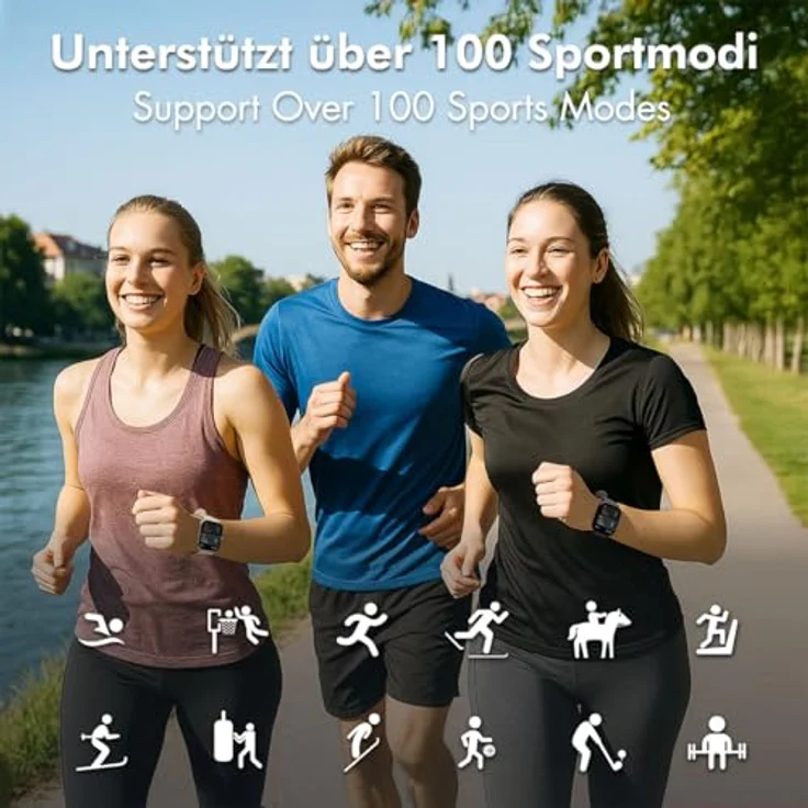 LogiLink Edge Smartwatch, 1,83 Zoll Touchscreen, IP68 wasserdicht, Bluetooth 5.2, Herzfrequenzüberwachung, personalisierbares Zifferblatt – Bild 4