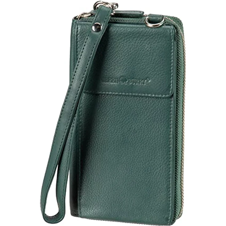 Greenburry Nappa Handytasche, RFID Leder, 8 cm x 4 cm x 16 cm, tannengrün – Bild 5