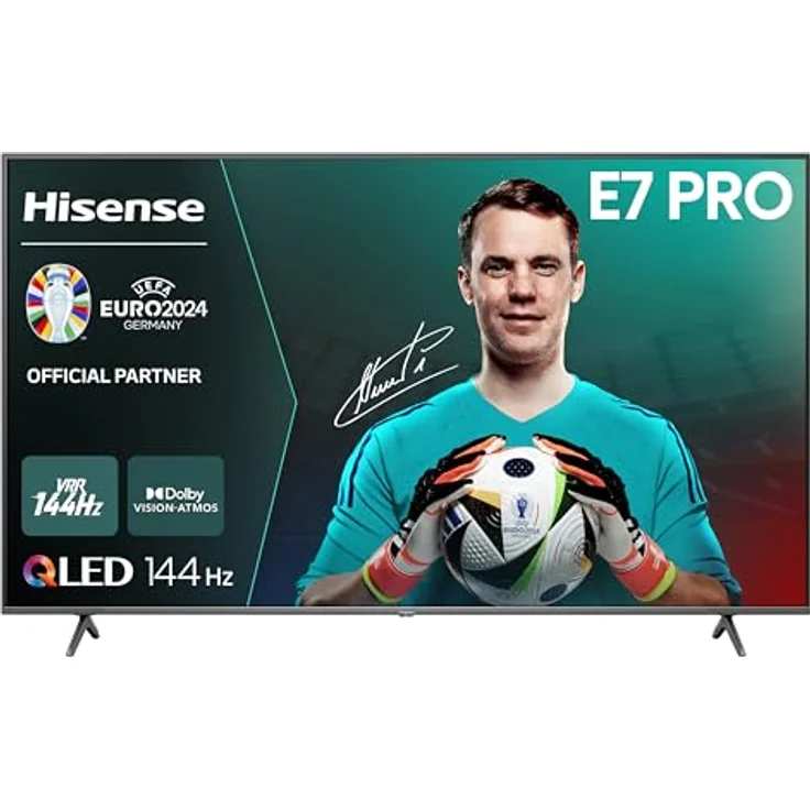 Hisense 55E7NQ Pro 139 cm (55 Zoll) QLED Smart TV, 4K UHD, Total HDR, Dolby Vision IQ Atmos, Game Mode Pro 144 Hz, Alexa Built-In, Dunkelgrau – Bild 1