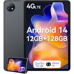 OSCAL Pad7 inkl. Schutzhülle Tablet (10.1", 128 GB, 4G LTE, Android 14, 6600 mAh, Widevine L1, Gemini AI, Face ID) - Schwarz