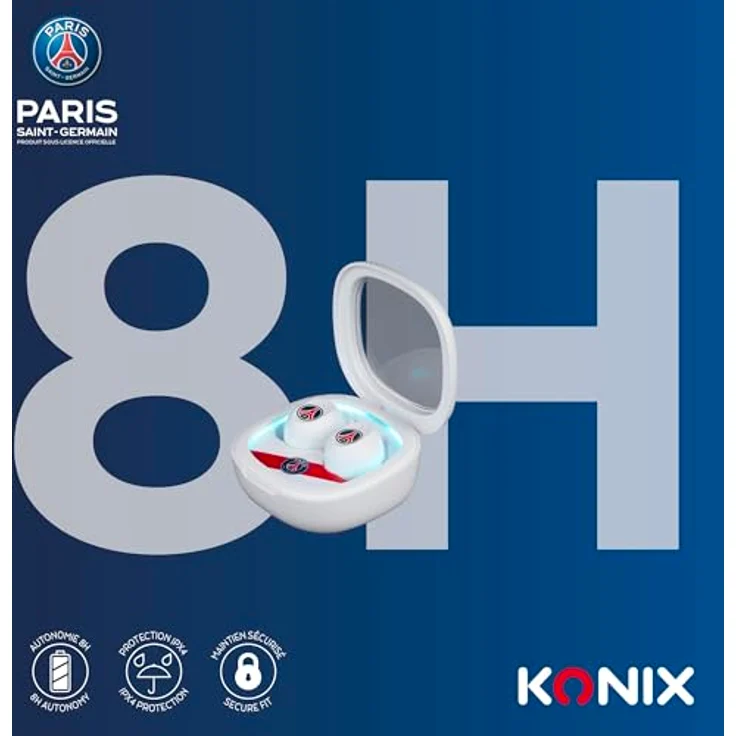 Konix PSG, Kabellose In-Ear Kopfhörer mit 15 Stunden Akkulaufzeit und IPX4 Schutz, Weiss – Bild 6
