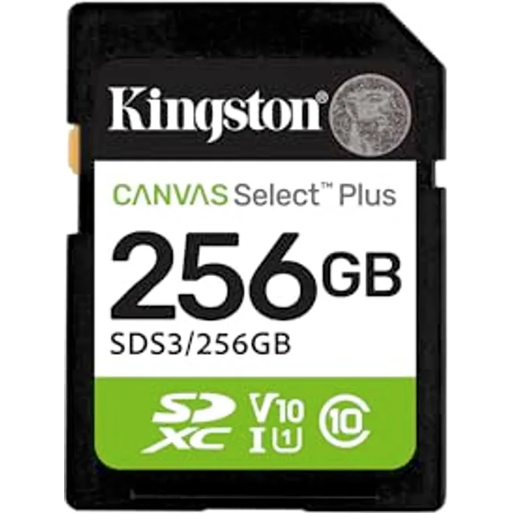 Kingston Canvas Select Plus SD Speicherkarte 256GB SDXC Gen3, 150MB/s, C10 UHS-I U1 V10, ideal für Full-HD-Videoaufnahmen