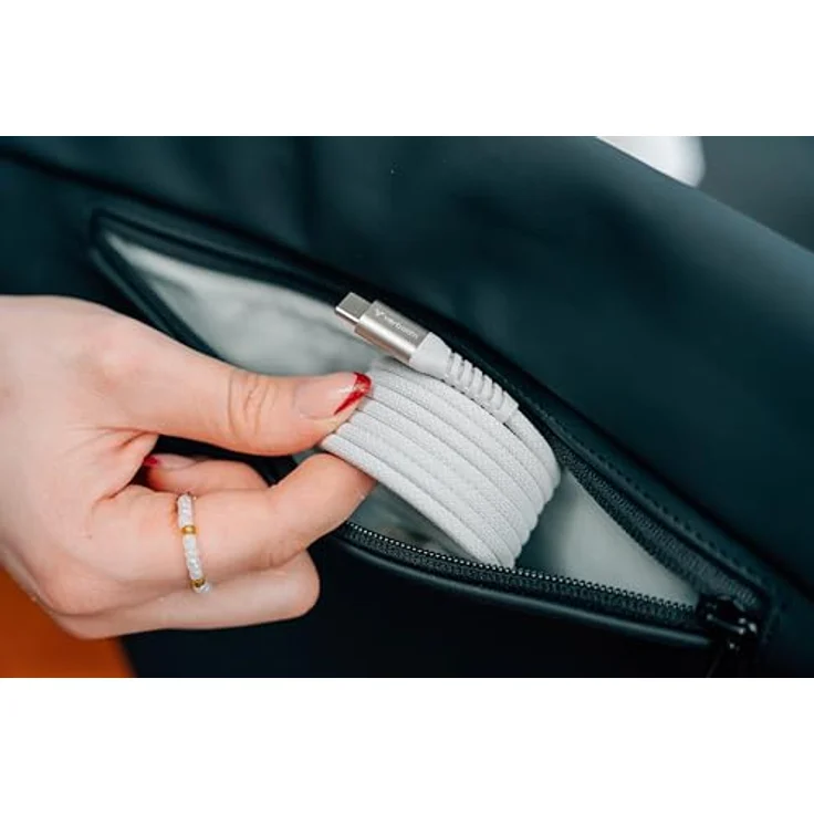 Verbatim Sync & Charge USB-C to USB-C 60W Magnetic 120 cm - Grey - Magnetische Selbstauwicklung, 60W Power, Robust & Langlebig, Hohe Datenübertragung, Optimale Kabellänge – Bild 4