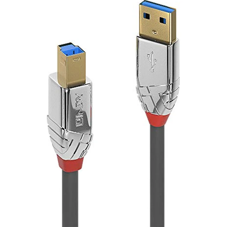 LINDY 36662 2m USB 3.0 Typ A an B Kabel, Cromo Line Anthrazit – Bild 2