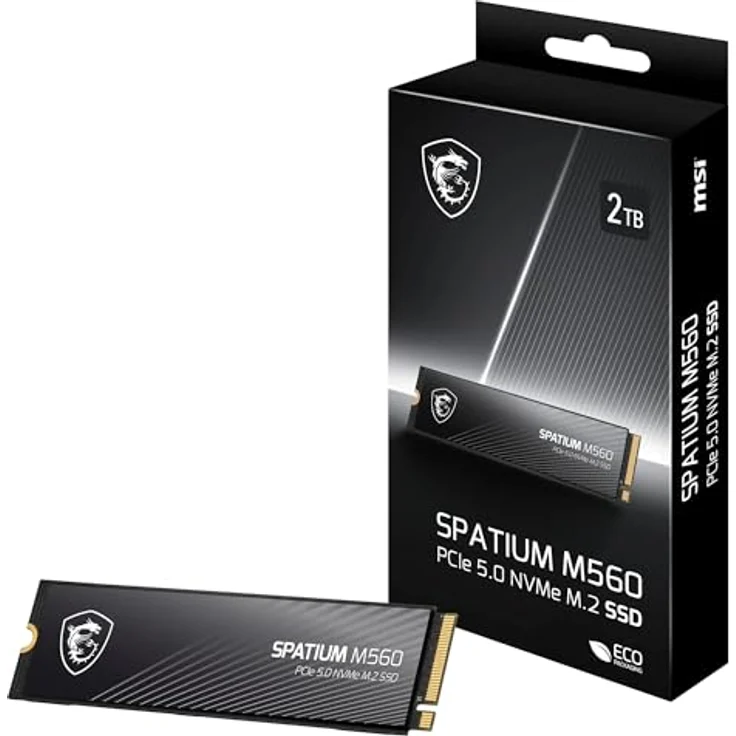 MSI SPATIUM M560 2 TB PCIe 5.0 NVMe M.2 SSD, bis zu 10.300 MB/s Leserate, 8.700 MB/s Schreibrate – Bild 2