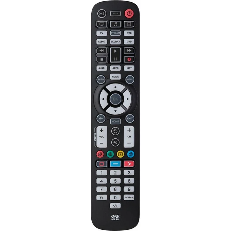 One for All URC3661 Fernbedienung (Essential 6 Universalfernbedienung) mit SteriTouch® - Schwarz