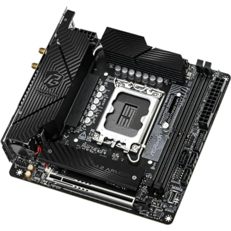 AsRock B760I Lightning WiFi Mini ITX Mainboard, DDR5, HDMI/DP, 2xD5 8600+(OC), blau – Bild 5