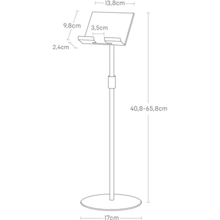 Yamazaki 1434 SMART Höhenverstellbarer Tablet-Ständer, schwarz, aus Stahl-ABS Harz-Silikon, minimalistisch, 40,8-65,8 cm höhenverstellbar – Bild 5