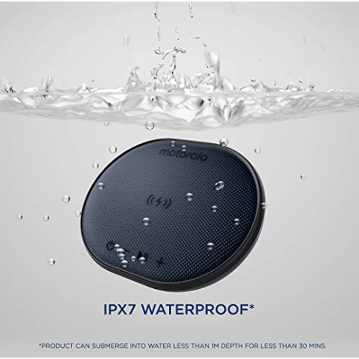 Motorola Lifestyle Sonic Sub 500 Bluetooth Lautsprecher mit Kabelloser Ladestation - 5W Lautsprecher mit 15 St. Spielzeit - IPX7 Waterproof - Alexa und Google Assistant - Schwarz – Bild 4