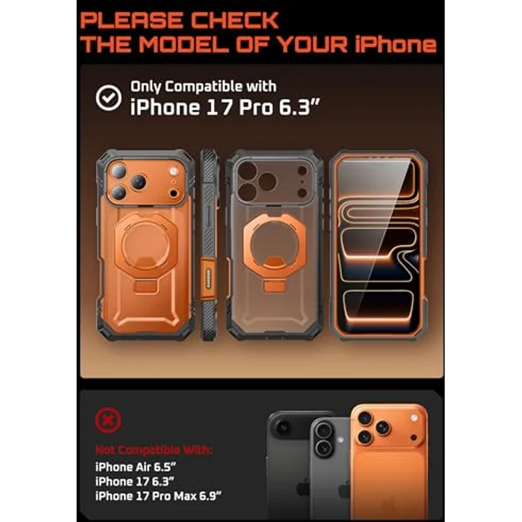 i-Blason GA843439159761, Smartphone Hülle für Apple iPhone 17 Pro, Rot, mit integrierter Standfunktion und MagSafe-kompatibel – Bild 2