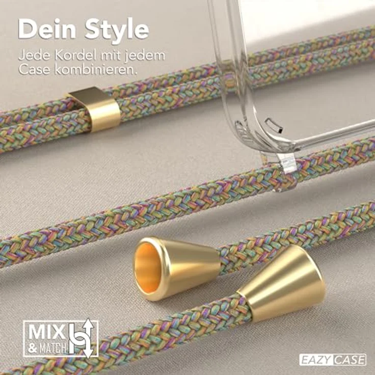 EAZY CASE Handykette kompatibel mit iPhone 11, Silikonhülle mit Umhängeband, Rainbow – Bild 4