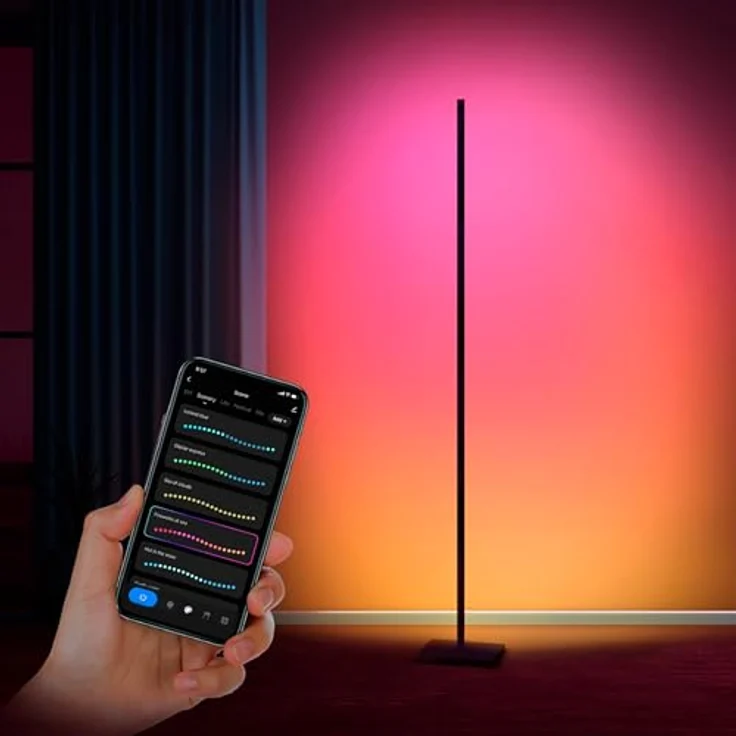 Calex Smart LED-Stehleuchte, faltbar WLAN CCT RGB, 16 Millionen Farben, dimmbar, auch als Wandleuchte nutzbar – Bild 3