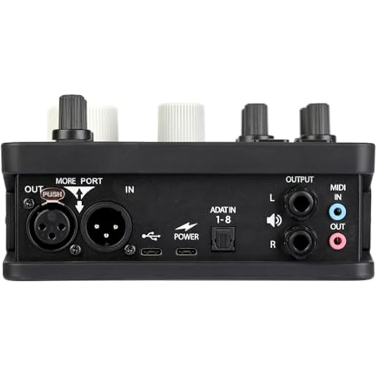 Xvive MOREYOU HUB, Erweiterbares USB-Audio-Interface mit 2x Mikrofon-/Instrumenteneingängen, ADAT-Erweiterung, Zero-Latency Monitoring und Farb-LCD-Display – Bild 5