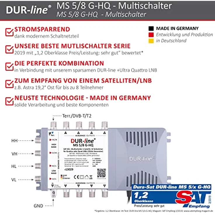 DUR-line Multischalter MS 5/8 G-HQ bis 8 Teilnehmer – Bild 3
