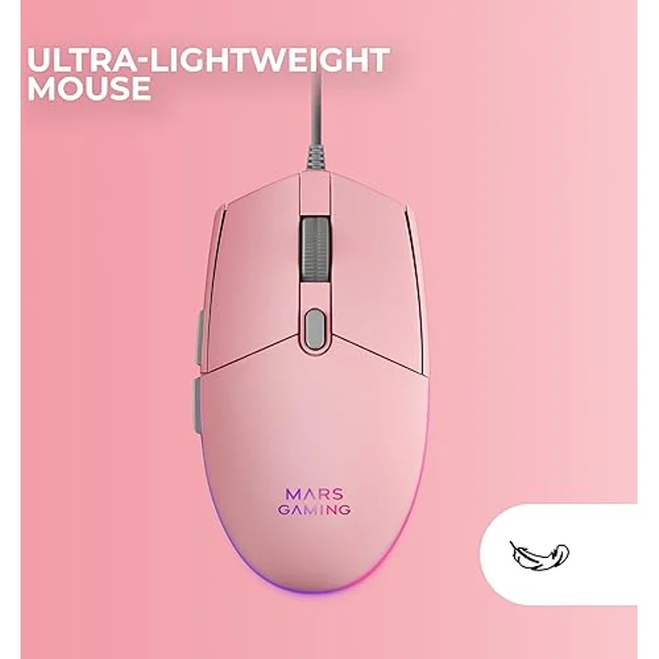 Mars Gaming MCP-RGB3, Pack Gaming Tastatur TKL RGB H-Mech + Gaming Maus RGB Flow 3200 DPI + Over-Ear RGB Headset + XXL Mauspad, Pink – Bild 3