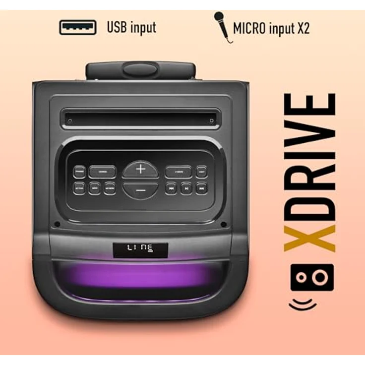 NGS Wild Space 1, tragbarer Bluetooth Lautsprecher mit 180 Watt RMS, spritzwasserfest, schwarz – Bild 2