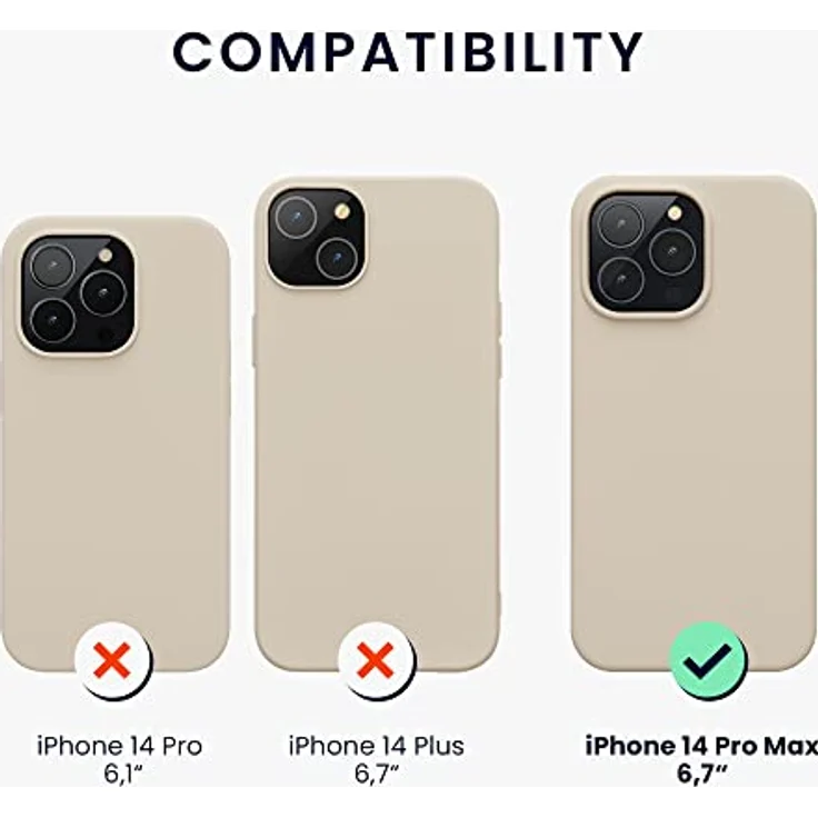 kwmobile Handyhülle für iPhone 14 Pro Max, Silikon Case in Creme, kabelloses Laden, Anti-Rutsch, stoßfest – Bild 2
