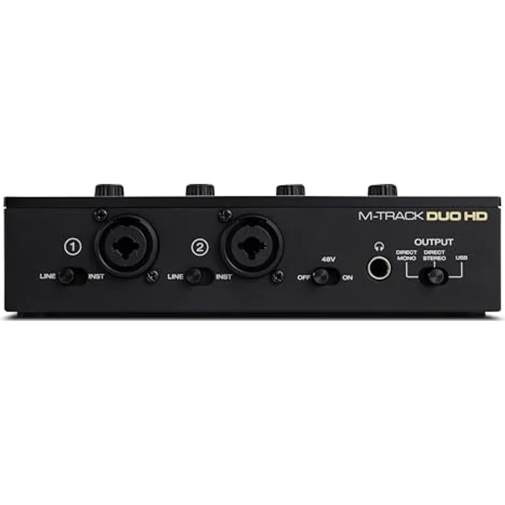 M-Audio M-Track Duo HD Producer Pack, 2-Kanal USB Audio Interface mit M100 Kondensatormikrofon und HDH41 Studio Monitoring Kopfhörern für Aufnahmen, 24-Bit/192kHz, schwarz – Bild 13