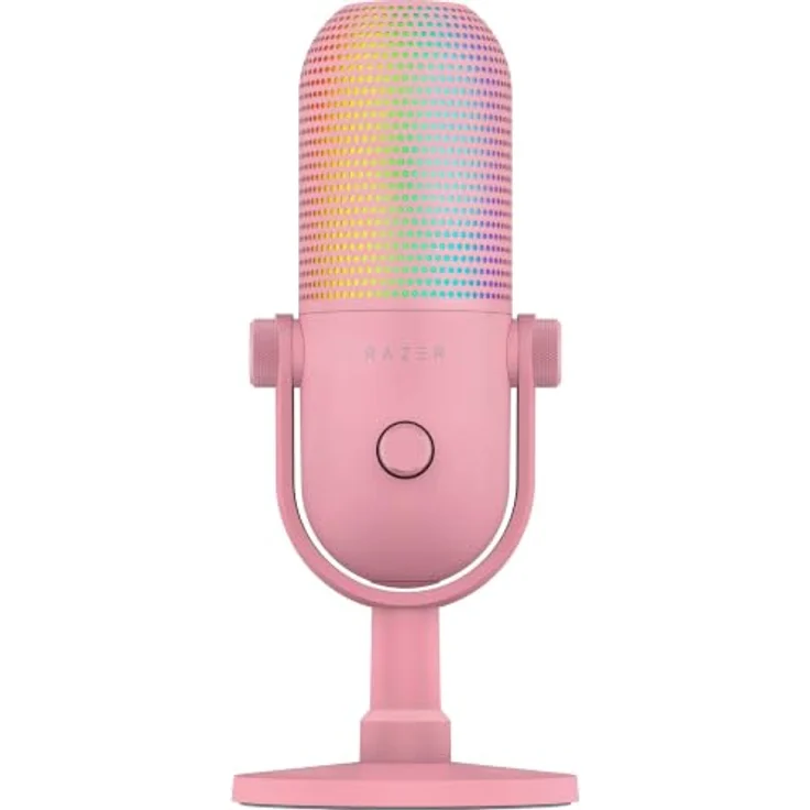 Razer Seiren V3 Chroma, RGB-USB-Mikrofon mit 32-Bit-DSP, Supernieren-Kondensatormikrofon und KI-Audioverarbeitung, Quartz – Bild 1