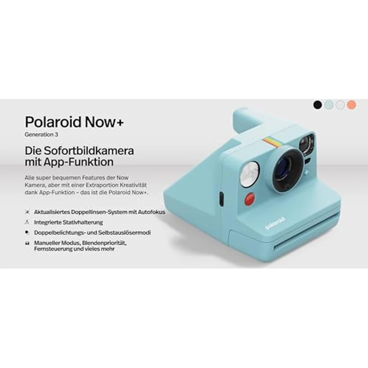 Polaroid Now+ Generation 3 Bluetooth Sofortbildkamera - Arktisblau (9163) – Bild 2