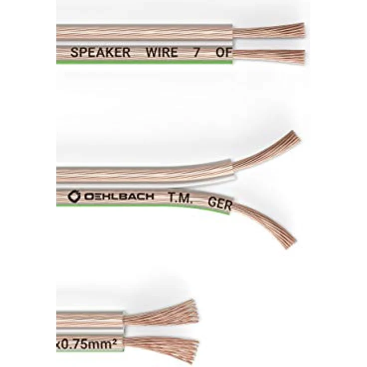 Oehlbach Speaker Wire SP-7 - Stereo HI-FI Lautsprecherkabel - Boxenkabel mit OFC (sauerstofffreies Kupfer) 2 x 0,75 mm² - Mini Spule Lautsprecher Kabel - Glasklar 10 Meter – Bild 2